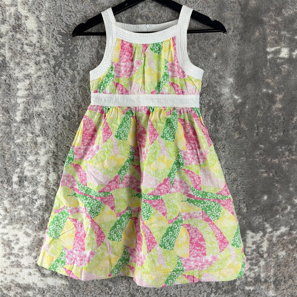 Lilly Pulitzer Size 10 Floral Patchwork Sleeveless Fit & Flare Dress Multi Girls